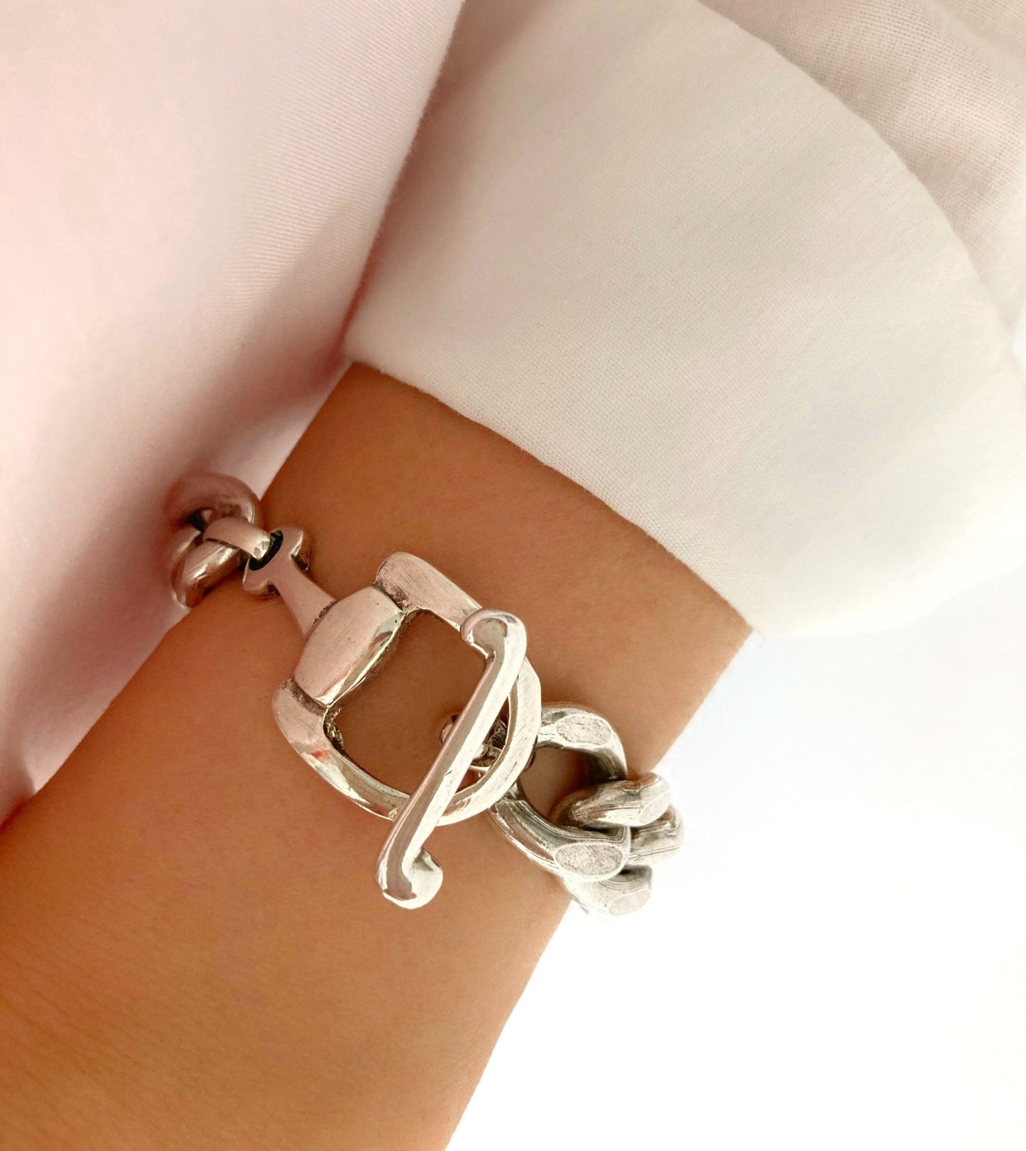 The Stockholm Bracelet – Heavy Silver Curb Chain | Bold Statement Bracelet for Him & Her - Karl & kate