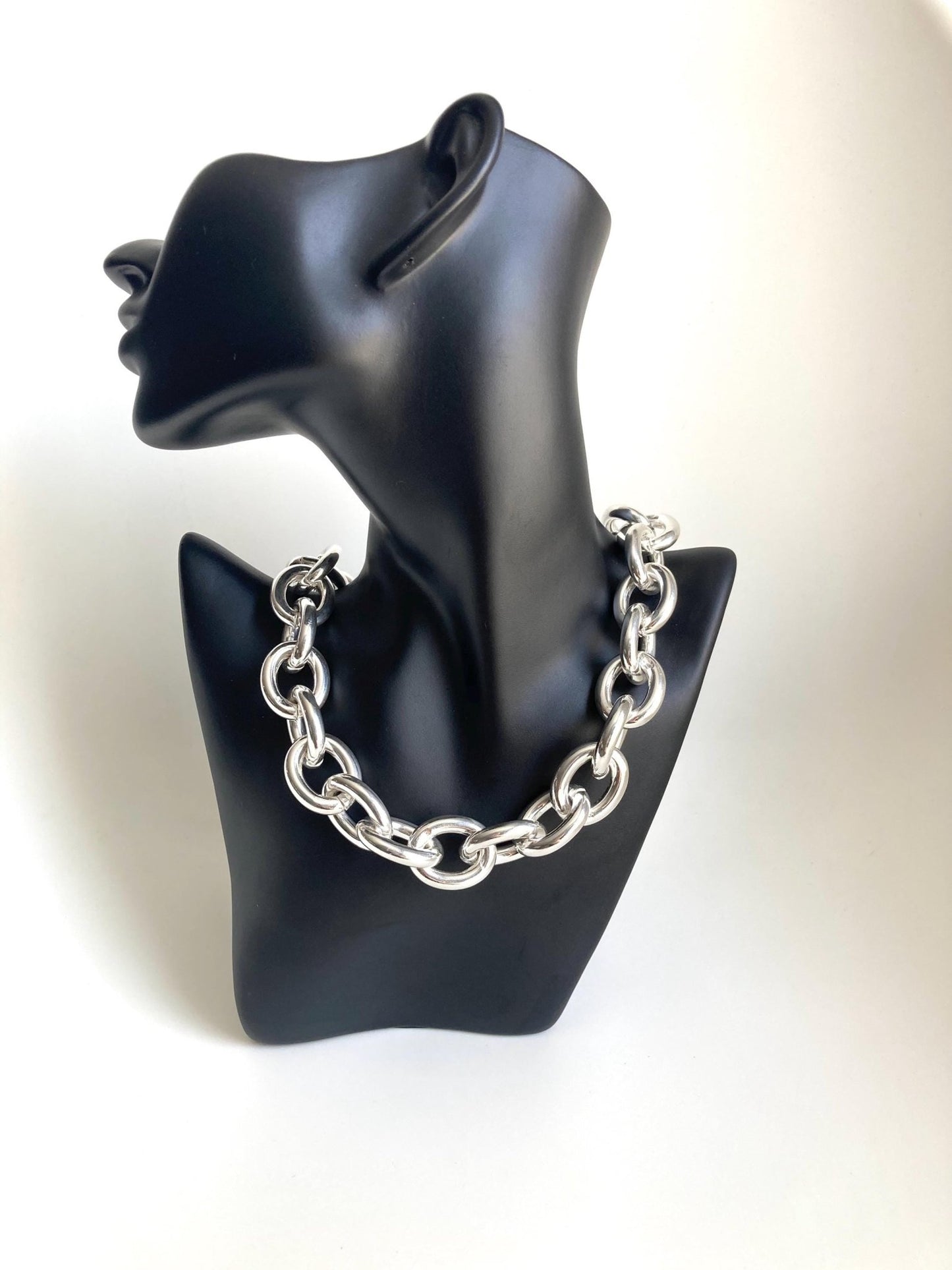 The Sydney Necklace – Lightweight Chunky Silver Curb Chain | Versatile Statement Choker, Elegant Gift for Her - Karl & kate