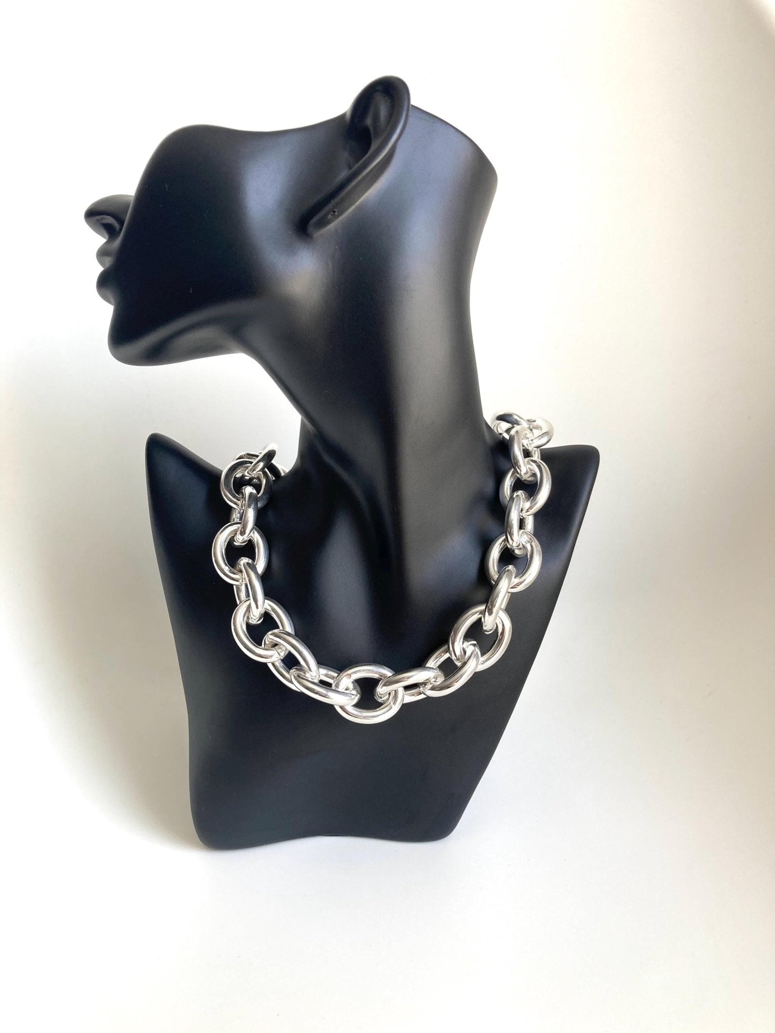 The Sydney Necklace – Lightweight Chunky Silver Curb Chain | Versatile Statement Choker, Elegant Gift for Her - Karl & kate