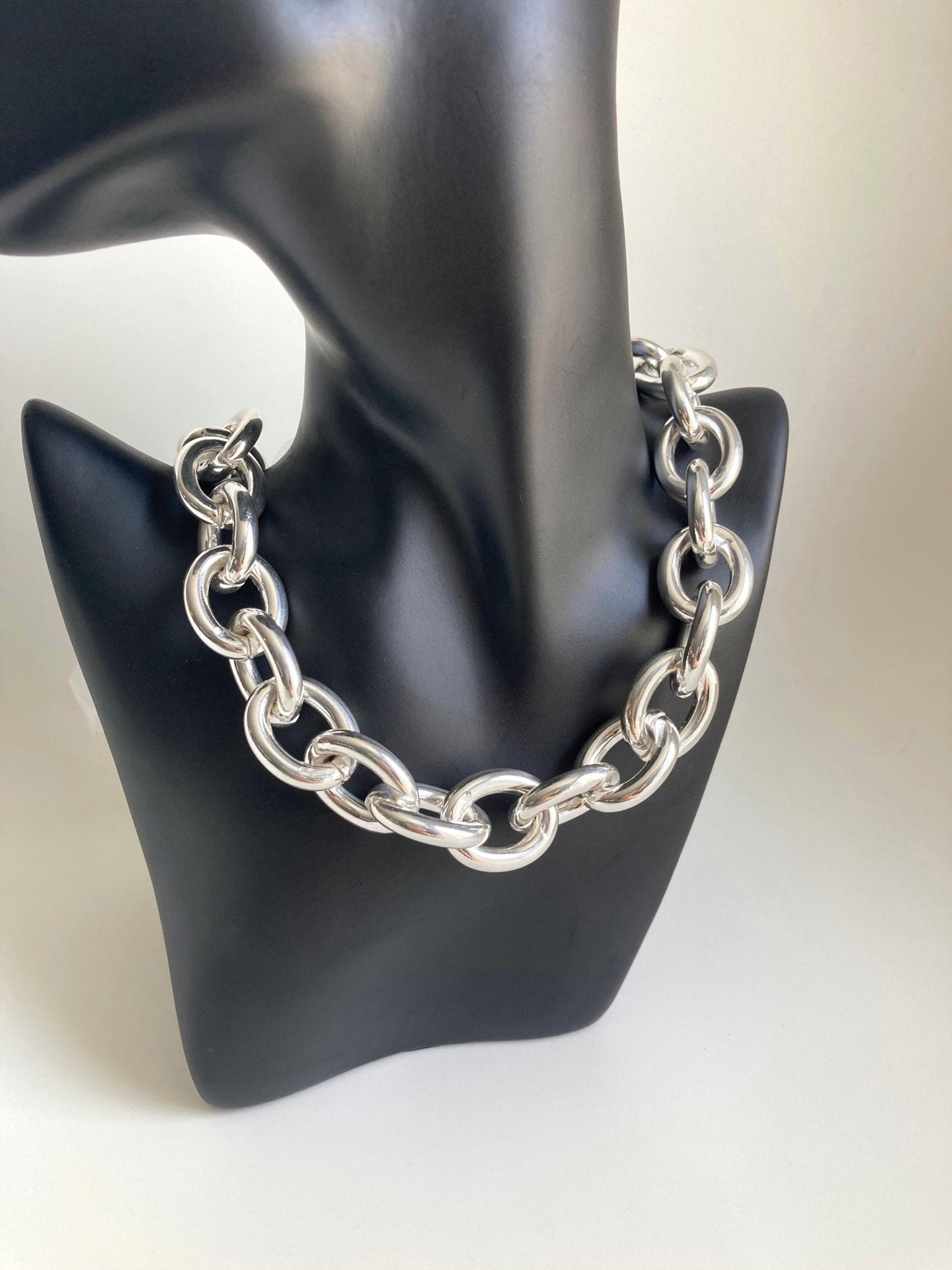 The Sydney Necklace – Lightweight Chunky Silver Curb Chain | Versatile Statement Choker, Elegant Gift for Her - Karl & kate