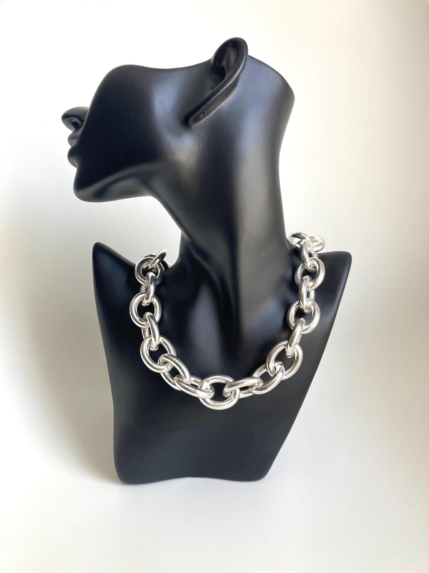 The Sydney Necklace – Lightweight Chunky Silver Curb Chain | Versatile Statement Choker, Elegant Gift for Her - Karl & kate