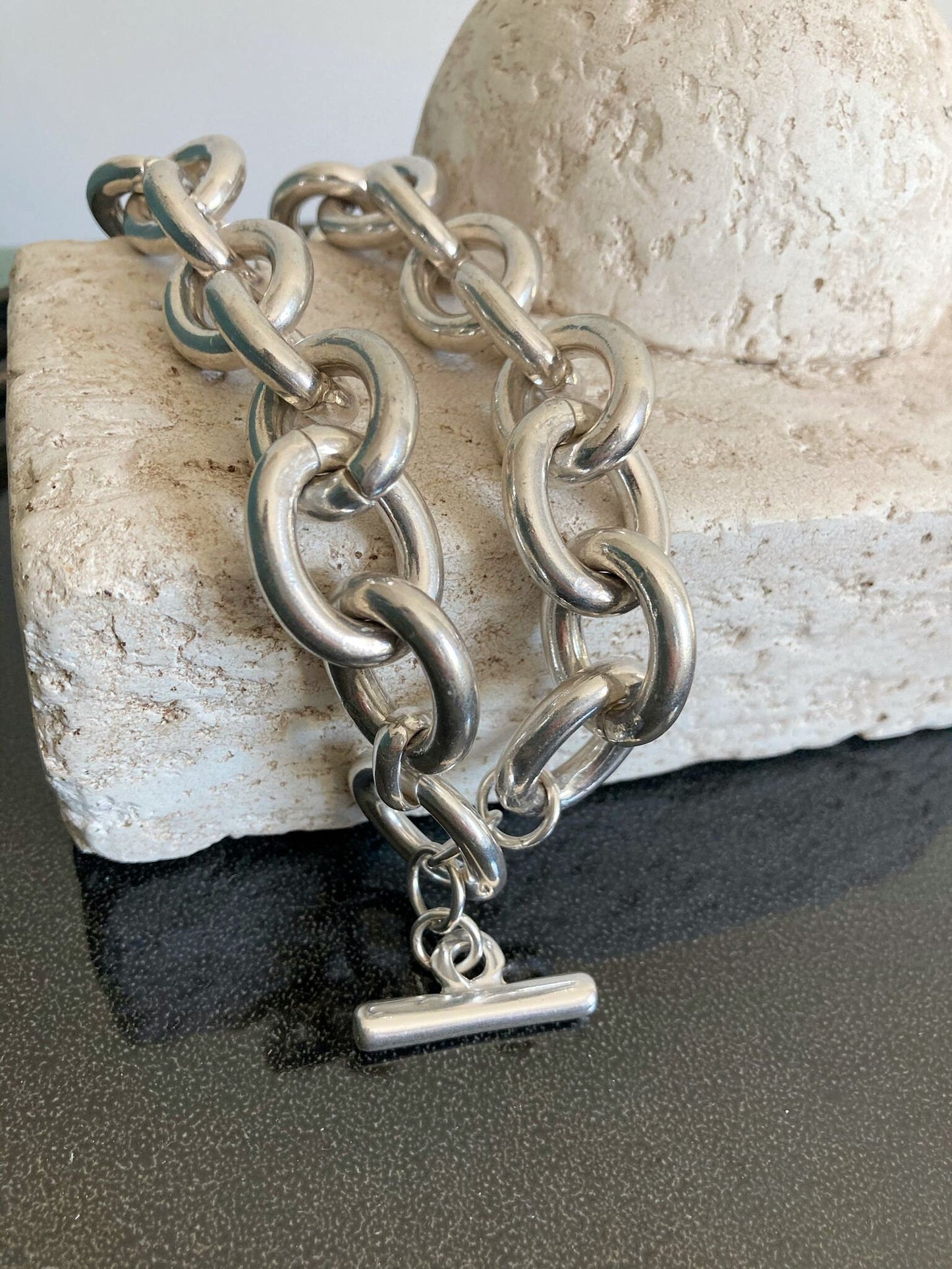 The Sydney Necklace – Lightweight Chunky Silver Curb Chain | Versatile Statement Choker, Elegant Gift for Her - Karl & kate