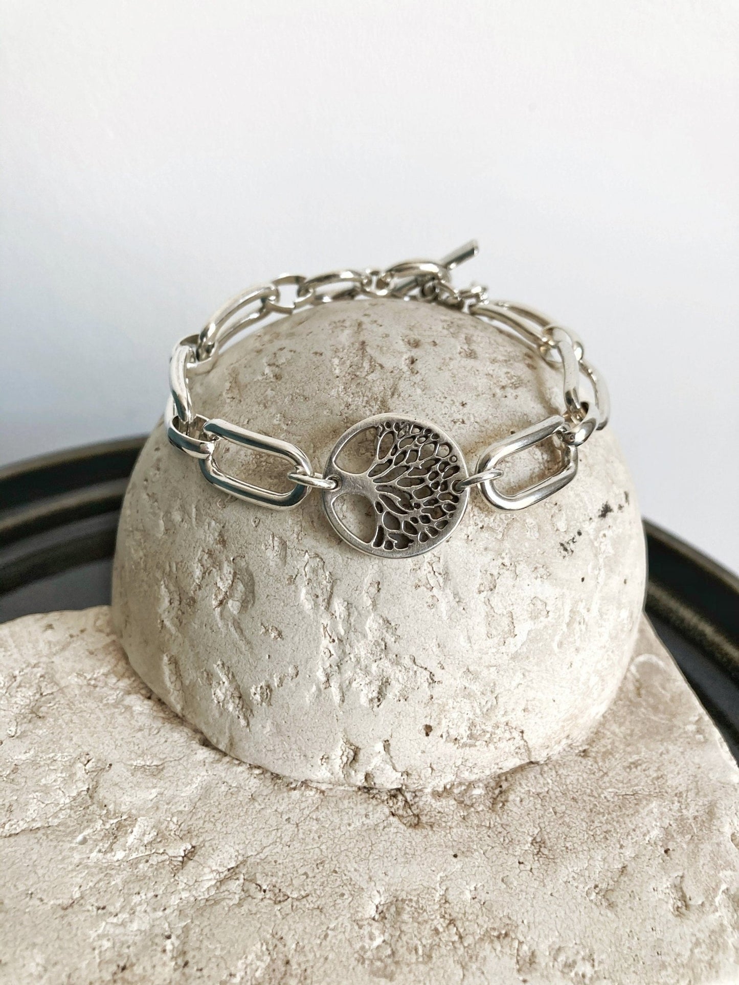 The Tree of Life Bracelet – Silver Bracelet | Chunky Link Toggle Bracelet, Gift for Her - Karl & kate