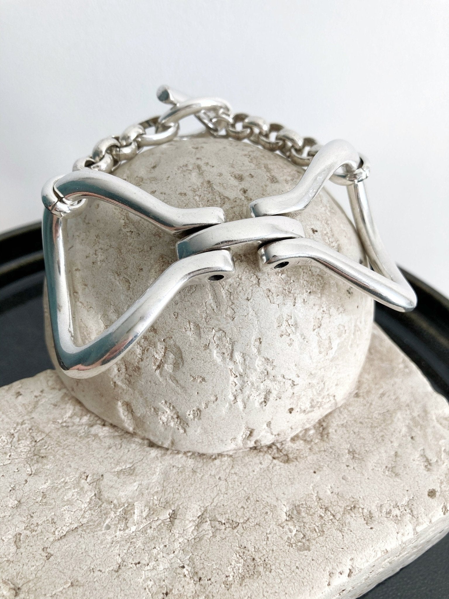 The Valencia Bracelet – Chunky Silver Wrap Bracelet | Bold Statement Link Design, Gift for Her - Karl & kate