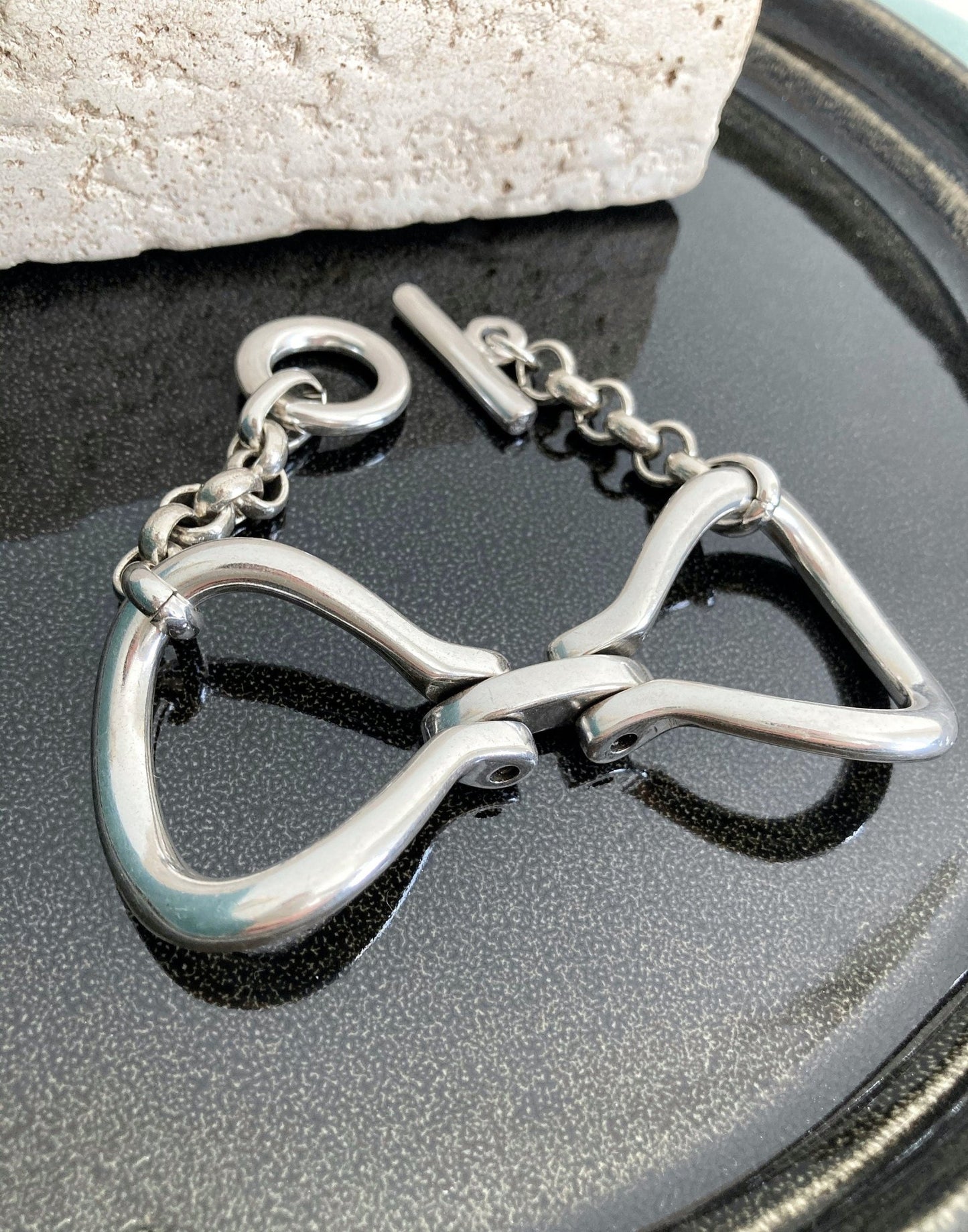 The Valencia Bracelet – Chunky Silver Wrap Bracelet | Bold Statement Link Design, Gift for Her - Karl & kate