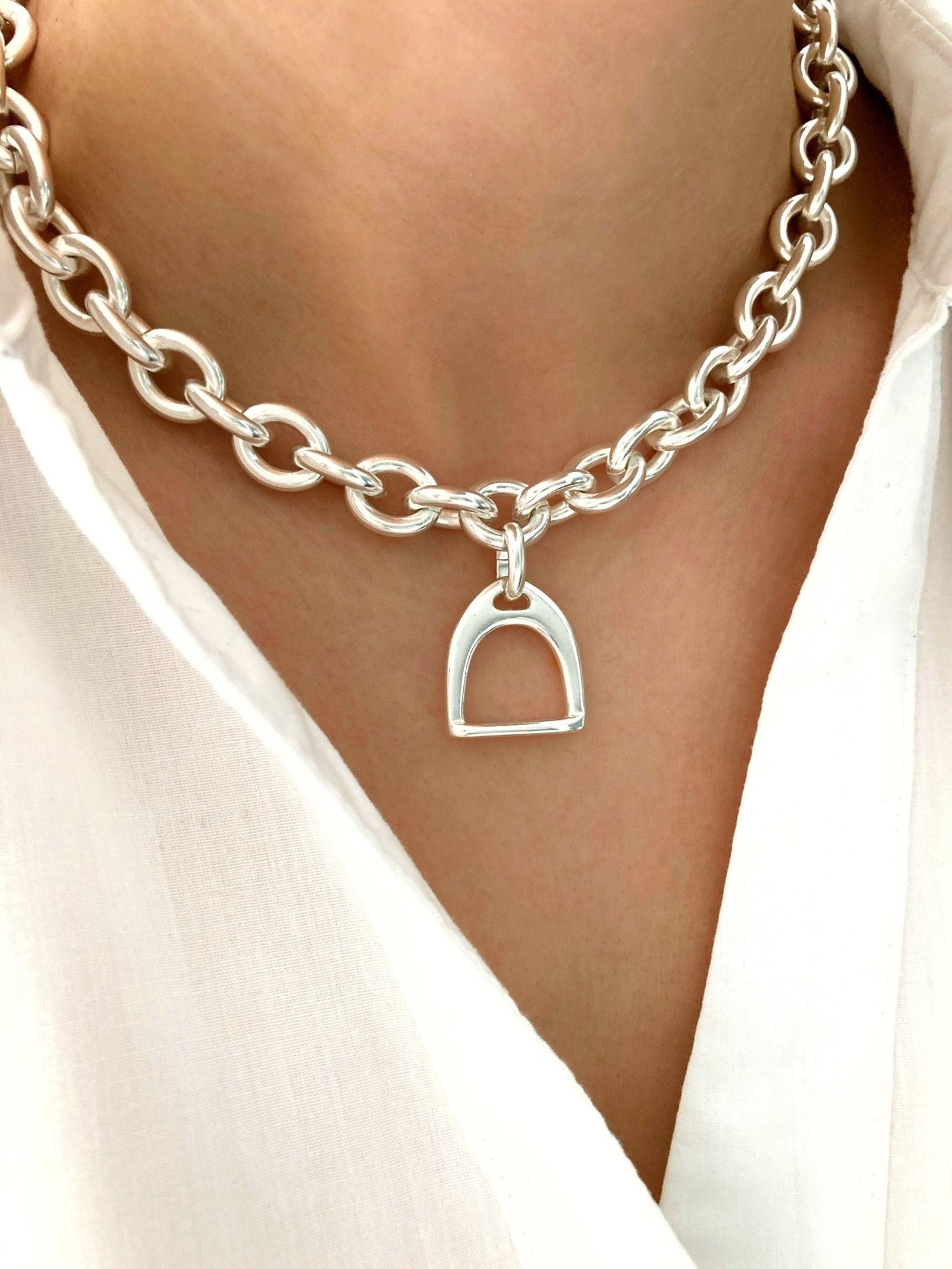 The Windsor Necklace – Bold Chunky Silver Equestrian Chain | Statement Luxury Necklace, Gift for Her - Karl & kate